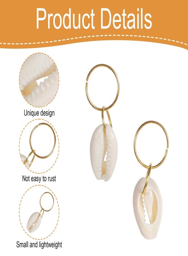 DOPENSPI 20PCS Shell Hair Clips, Cowrie Shells for Hair Seashell Hairs Accessories Seashell for Hairs Shells Braid Accessories Shell Gold HairsRings for Women Girls Braids DIY - Image 5